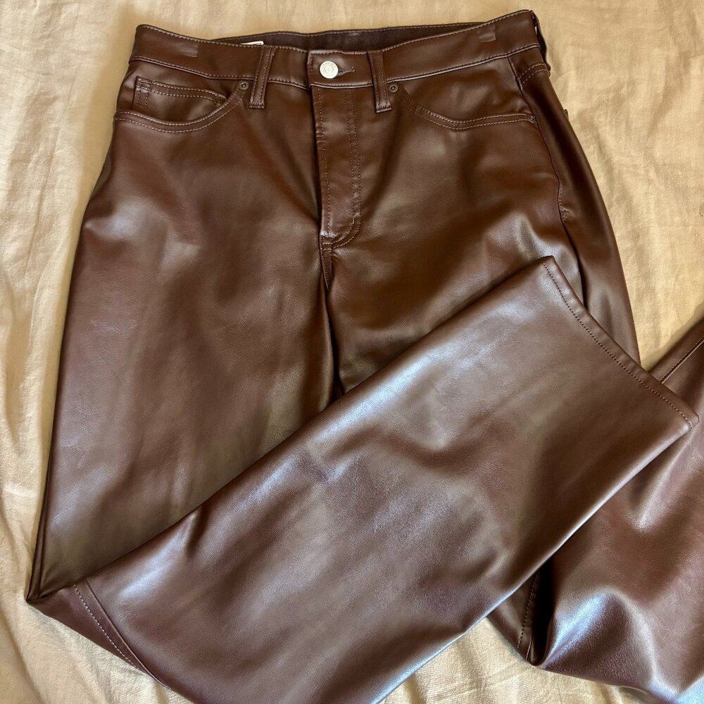 Gap Leather Straight Leg Pants